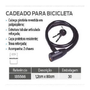 CADEADO PARA BIKE 12MM X 80CM