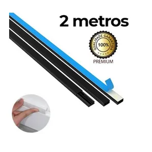 CANALETA SISTEMA X 20MM X 10MM X 2M COM FITA DUPLA FACE PRETA