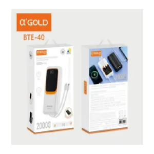 CARREGADOR POWER BANK POR INDUÇÃO TURBO COM DISPLAY AGOLD 20.000 MAH