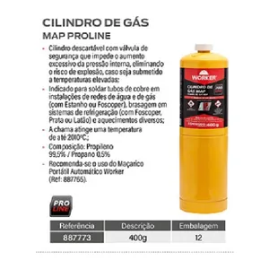 CARTUCHO PARA MAÇARICO GÁS MAP 400G
