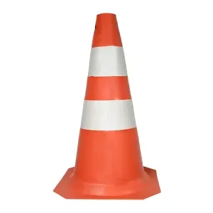 CONE DE SINALIZAÇÃO LARANJA E BRANCO 50 CM