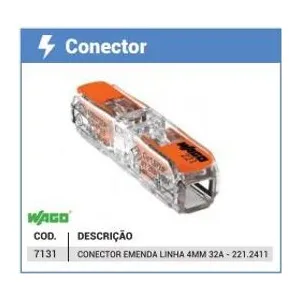 CONECTOR DE EMENDA VAGO 2 POLOS / RETO ( 4MM- 32A )