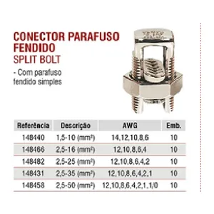 CONECTOR FENDADO ALUMINIO 16MM