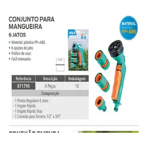 CONJUNTO PARA MANGUEIRA 4 PCS 6 JATOS - KALA