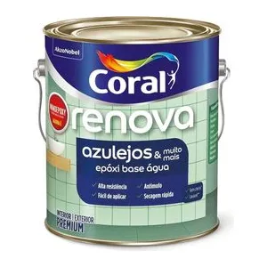 CORALIT ESMALTE PARA AZULEJO EPOXY 3,6L BRILHANTE BASE AGUA