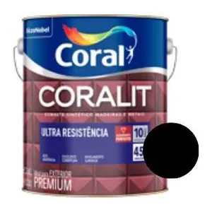 CORALIT ESMALTE ULTRA FOSCO 3,6L PRETO