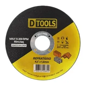 DISCO DE CORTE REFRATARIO 4 ,5X1,6MM (DTOOLS FINO )