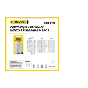 DOBRADIÇA 2 1/2'' (3 POLEGADASNA EMB ) KIT COMPLETO - 2 PEÇAS ( BOMVINK )