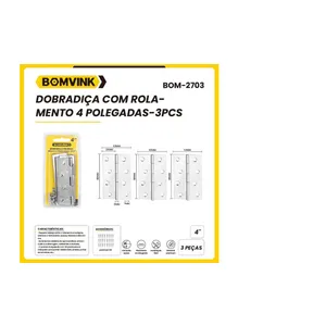 DOBRADIÇA 3 1/2 ''(4 POLEGADAS NA EMB ) KIT COMPLETO - 2 PECAS ( BOMVINK )