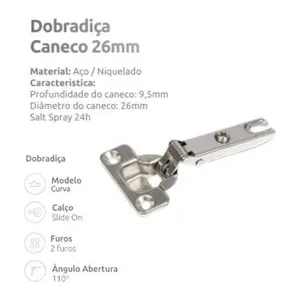 DOBRADIÇA CANECO 26MM CURVA (PEQUENA)