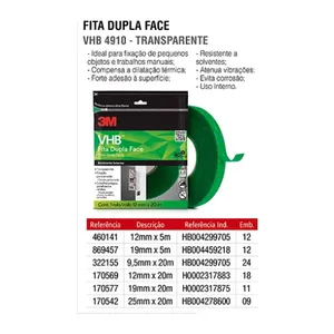 FITA DUPLA FACE 3M 12MM X 5M ( VHB 4910 ) (3M)