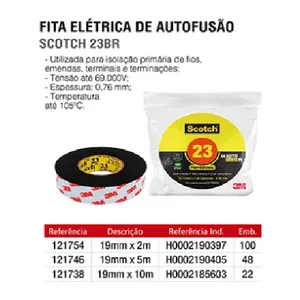 FITA ISOLANTE AUTO FUSAO 05MT 3M