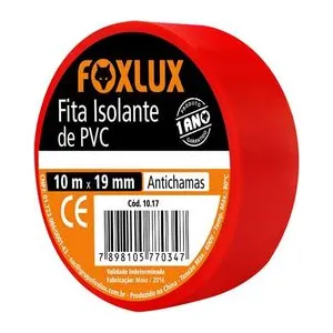 FITA ISOLANTE CLORIDA 19MMX10M VERMELHO