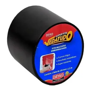 FITA MULTIUSO EMBORRACHADA PRETA (10CM X 1,5 M)