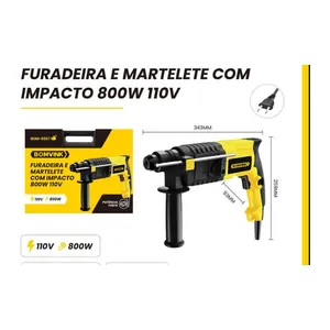 FURADEIRA E MARTELETE COM IMPACTO 800W - 110V , POTENCIA FORTE ( BOMVINK )