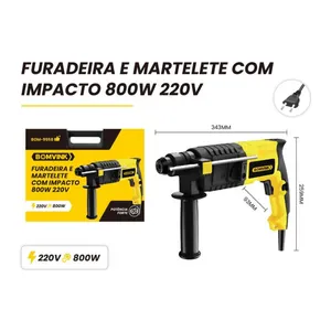 FURADEIRA E MARTELETE COM IMPACTO 800W - 220V , POTENCIA FORTE ( BOMVINK )