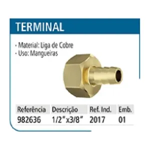 GAS TERMINAL PARA GAS 1/2 BSP [I] X 3/8 TM (RF003096)