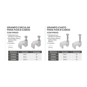 GRAMPO FIXA FIO DIVERSOS 15UN / 20 UN