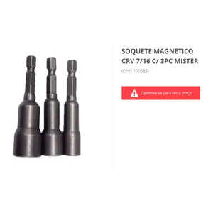 JOGO SOQUETE MAGNETICO 3 PÇ IGUAIS MISTER 7/16
