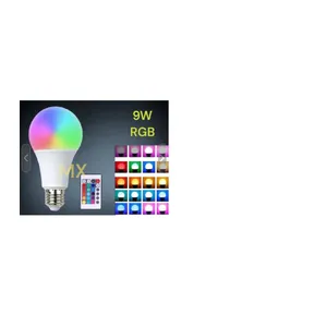 LAMPADA LED 9W BRANCO FRIO E GRB COM CONTROLE REMOTO