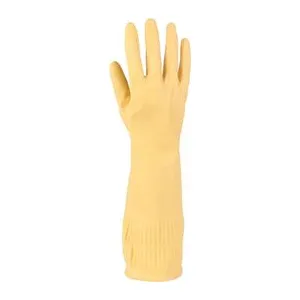 LUVA EPI WK47 LATEX AMARELA LONGA G ( RANHURADA )