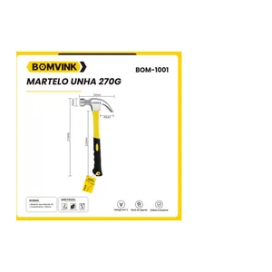MARTELO CABO DE FIBRA 27MM EMBORRACHADO ( B-MAX )( BOMVINK )
