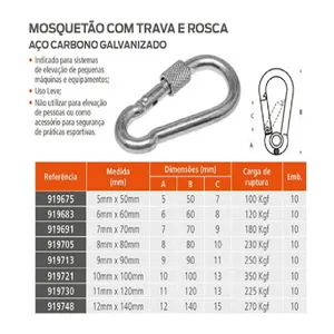 MOSQUETAO C/TRAVA 10X100 180KG