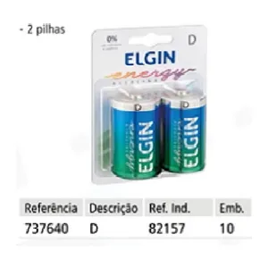 PILHA GRANDE D ALCALINA ELGIN 2 UNIDADE