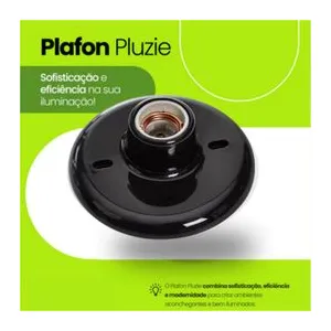 PLAFON SOQUETE DE LOUÇA PRETO VILA