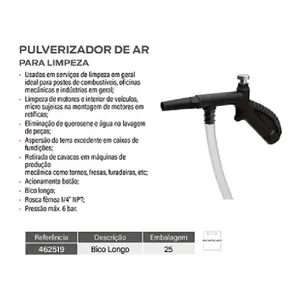 PULVERIZADOR DE AR CORPO NYLON C/ MANGUEIRA ( LAVAGEM )