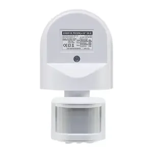 SENSOR DE PRESENÇA EXTERNO BIVOLT 180º BRANCO/ PRETO ( JUMPER )