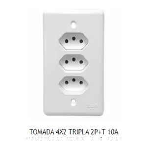 TOMADA STYLUS 10A TRIPLA (MONOBLOCO)