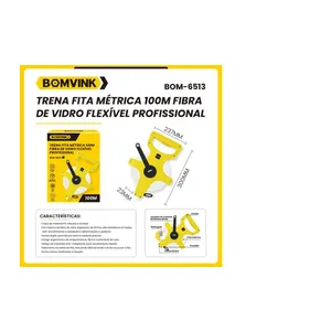 TRENA FITA METRICA 100M FIBRA DE VIDRO FLEXIVEL PROFISSIONAL ( BOMVINK )
