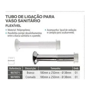 TUBO DE LIGAÇAO AJUSTAVEL 260MM BRANCO